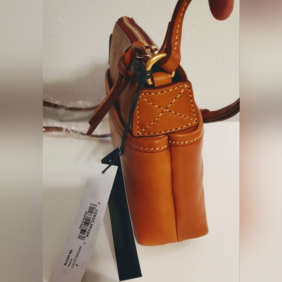 New Dooney & Bourke Florentine Leather Katie Crossbody Bag Natural - Picture 6 of 10